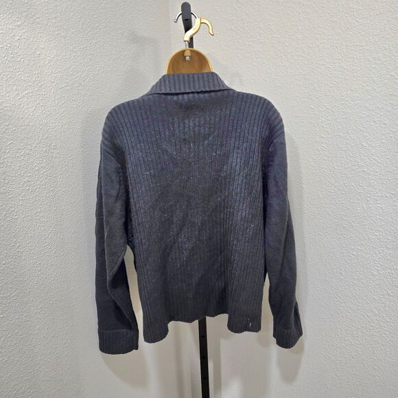 Vtg Suede Leather Sweater Jacket Womens L Black Patchwork Retro 80s Boho Hippie - Picture 4 of 7